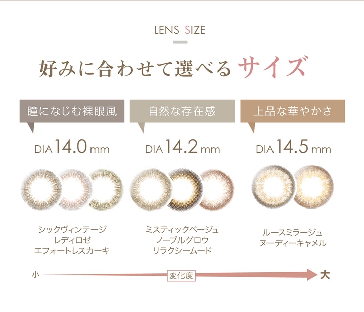 好みに合わせて選べるサイズ