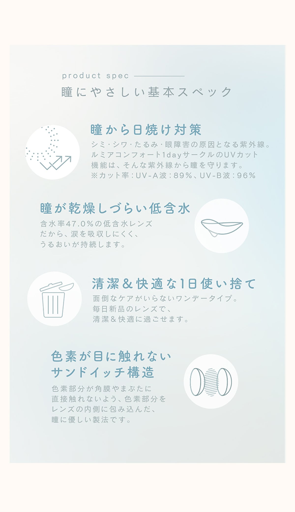 LuMia comfort 1day CIRCLE ルミアコンフォートワンデーサークル product spec