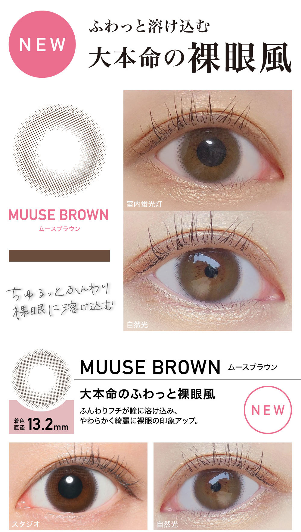 ReVIA 1day color レヴィア ワンデー カラー【MUUSE BROWN ムースブラウン】