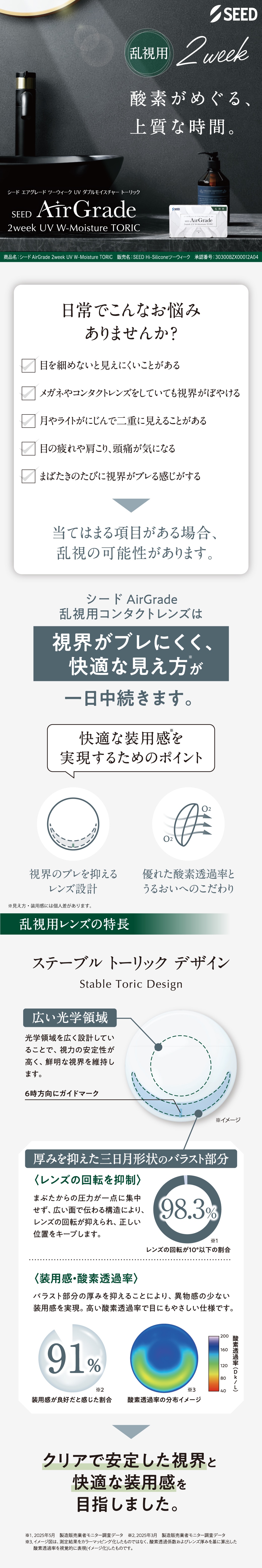 �V�[�h AirGrade 2week UV W-Moisture TORIC �i�����p�j