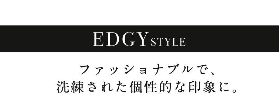 EDGY STYLE t@bViuŁAꂽIȈۂɁB